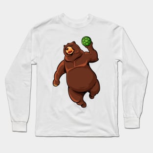 Cartoon bear playing handball Long Sleeve T-Shirt